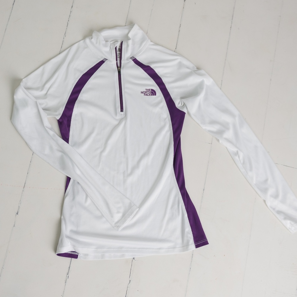 North Face White 1/4 zip pullover